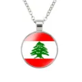Libanon vlag hanger ketting van legering retro creatieve mode sieraden variant design. - Libanon Nationale Vlag Stijl (样式85)
