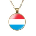 Vintage legering hanger ketting met Luxemburg vlag ontwerp modieuze stijl dagelijks. - Luxemburg Nationale Vlag Stijl (样式91)