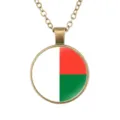 Stijlvolle vintage Madagaskar vlag glas cabochon hanger legering ketting voor heren - Madagaskar Nationale Vlag Stijl (样式93)