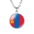Mongolië vlag hanger ketting coole legering sieraden stijlvolle vintage ketting - Mongolië Nationale Vlag Stijl (样式101)