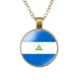 Heren vintage Nicaragua vlag hanger ketting retro metaal legering sieraden cadeau - Nicaragua Wapen Stijl (样式107)