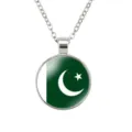 Heren Pakistan vlag glas koepel hanger ketting retro legering statement sieraden cadeau - Pakistan Nationale Vlag Stijl (样式113)