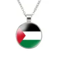 Heren Vintage Metaal Hanger Halsketting met Palestina Vlag Glas Cabochon Sieraden - Palestina Nationale Vlag Stijl (样式114)
