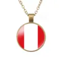 Vintage legering ronde hangketting met vlagontwerp, perfect voor de dagelijkse stijl van mode. - Peru Nationale Vlag Stijl (样式117)
