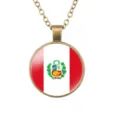 Peru vlag hanger ketting retro brons legering ronde glas sieraden voor mannen cadeau - Peru Nationaal Embleem Stijl (样式118)