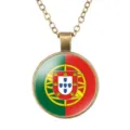 Vintage Brons Portugal Vlag Hanger Ketting Heren Retro Gemaakt van Legering Sieraden - Portugal Nationale Vlag Stijl (样式121)