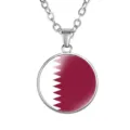 Heren Qatar vlag hanger ketting legering zilver mode sieraden cadeau collectie 2026 - Qatar Vlag Stijl (样式122) / Zilver