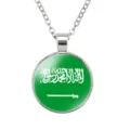 Saoedi-Arabië vlag hanger ketting voor heren stijlvolle legering sieraden nieuw. - Saoedi-Arabië Vlag Stijl (样式130) / Zilver