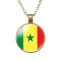 Senegal vlag vintage legering hanger ketting, retro brons ketting voor dagelijks gebruik. - Senegal Vlag Stijl (样式131) / Antiek Brons