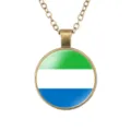 Sierra Leone vlag hanger ketting vintage brons legering ketting stijlvolle sieraden. - Sierra Leone Nationale Vlag Stijl (样式134)
