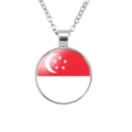 Singapore Vlag Hanger Ketting Legering Ronde Ketting Mode Sieraden Stijl nieuw - Singapore Nationale Vlag Stijl (样式135)