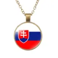 Slowakije Vlag Hanger Ketting Brons Legering Ronde Glas Koepel Heren Mode Sieraden - Slowakije Nationale Vlag Stijl (样式136)