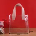 Bolsa de regalo de PVC transparente con asas rosas, tamaño 20x10x17,5cm para detalles - Grande Rosa Transparente / Grande (25x14x23cm)