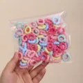 Colorful hair rubber bands mini elastic hair ties for women kids thick ponytail holders pouch - Macaron Color OPP Bag