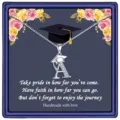 Collier lettre de remise de diplôme en acier inoxydable pendentif chapeau cadeau pour femmes - Style Lettre A (Avec Carte) / Acier