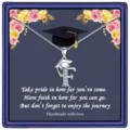 Collier pendentif lettre F avec chapeau de remise des diplômes pour femme cadeau. - Style Lettre F (Avec Carte) / Acier