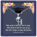 Collier lettre H de remise de diplôme, pendentif argenté en acier avec boîte-cadeau. - Style Lettre H (Avec Carte) / Acier