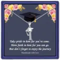 Collier de remise de diplôme avec pendentif lettre et carte inspirante boîte cadeau femme. - Style Lettre I (Avec Carte) / Acier