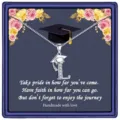 Collier lettre L de remise des diplômes avec pendentif strass, coffret cadeau et carte inspirante. - Style Lettre L (Avec Carte) / Acier