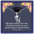 Collier Pendentif Lettre N Chapeau Graduation Acier Inoxydable Cadeau Variante Article - Style Lettre N (Avec Carte) / Acier