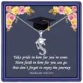 Collier de cadeau de remise des diplômes acier inoxydable pendentif lettre S avec toque - Style Lettre S (Avec Carte) / Acier