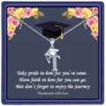 Collier diplôme lettre T avec pendentif chapeau de docteur en acier inoxydable cadeau pour femme - Style Lettre T (Avec Carte) / Acier
