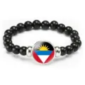 Antigua and Barbuda flag beaded elastic bracelet fashion men women national day gift - Antigua and Barbuda Flag Style (Style 12) / Black