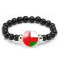 Oman flag black beaded stretch bracelet fashion creative unisex wrist jewelry gift - Oman Flag Style (Style 161) / Black