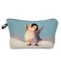 Carina borsa cosmetica con stampa pinguino custodia trucco portatile per articoli da viaggio - Illustrazione Artistica Pinguino Carino (hzk0285)