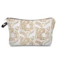 Grande borsa cosmetica da viaggio portatile con stampa di motivo di tigre creativo. - Stile Testa di Tigre Dorata (hz2693)