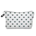 Vista dettagliata borsa cosmetica con motivo occhi blu, pochette con zip per articoli da toeletta. - Stile Occhi Blu e Ciglia (hz2694)
