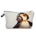 Borsetta per trucco con stampa di pinguino di cartone animato e zip, ideale per uso quotidiano. - Pinguino Che Canta Con Le Cuffie (hzk0288)