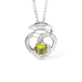 Collier de remise des diplômes avec pendentif toque, cœur et pierre jaune 2025 cadeau - Style 1 Argent