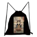 Minimalistiko sakidio platis me kordoni kai print gata ukiyo-e, casual tsanta gia sxoleio kai taxidi. - Στυλ Ιαπωνικής Γάτας Λάτρη του Ράμεν(sk3665)