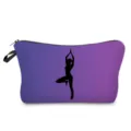 Detailed view of the yoga silhouette cosmetic bag, featuring a stylish gradient design. - Style 1