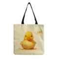 Niedliche kleine gelbe Ente Canvas Tragetasche, lässige Schultertasche für den Alltag. - 40x38cm / Go Duck Grafik Stil (hmk0354)