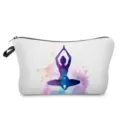 Galaxy yoga silhouette cosmetic bag, portable travel wash storage makeup pouch for women. - Style 3