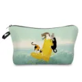 Trousse de maquillage en toile mignon chat dessin animé imprimé pochette zippée organisateur - Style 2