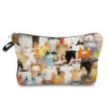Gros plan détaillé de la trousse de maquillage zippée imprimée de chats aquarelle mignons. - Style 5