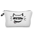 Cute cat print cosmetic bag, portable makeup pouch and pencil case for daily travel use. - Style hz1063