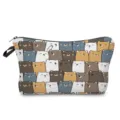 Cute cartoon bear pattern cosmetic bag portable storage pouch multi-functional pencil case - Dense Cartoon Bear Pattern (hz3591)