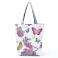 Γυναικεία τσάντα ώμου με floral σχέδιο μεγάλη χωρητικότητα casual shopper καθημερινή τσάντα - Pink Peach Blossom Print