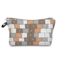Compact cartoon animal print makeup pouch with zipper closure and handy side strap for daily use. - Dense Multicolor Animal Cartoon Pattern (hz3592)