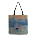 Sac cabas en toile avec peinture de Monet, parfait pour le quotidien et les amateurs d'art. - Style Imprimé Impression Soleil Levant (hm2999)