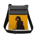Black girl print crossbody bag, featuring double zippers, stylish canvas messenger bag style. - Ethnic Style Webbing Splicing Style (xkk1437)