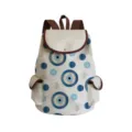 Canvas backpack with evil eye print, casual large capacity student school bag, stylish daypack. - Blue Evil Eye Motif (sj2712)