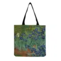 Sac cabas en toile avec impression de peinture d'art, sac d'épaule polyvalent et décontracté. - Style Artistique Iris Classique (hm3008)