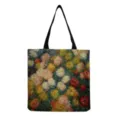Gros-plan du sac cabas en toile mettant en valeur l'impressionnante impression d'art floral. - Style Imprimé Floral Impressionniste (hm3012)