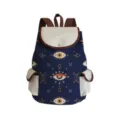 Canvas backpack with mystic eye print, casual stylish school bag with large capacity. - Eye & Astrology Symbols (sj2720)