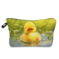Detalle de neceser de maquillaje con estampado de patito amarillo, bolsa con cremallera portátil. - Estilo hzk0358 (Estilo 8)